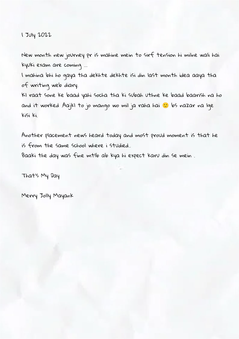 Diary Mayank