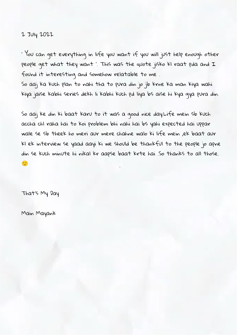 Diary Mayank