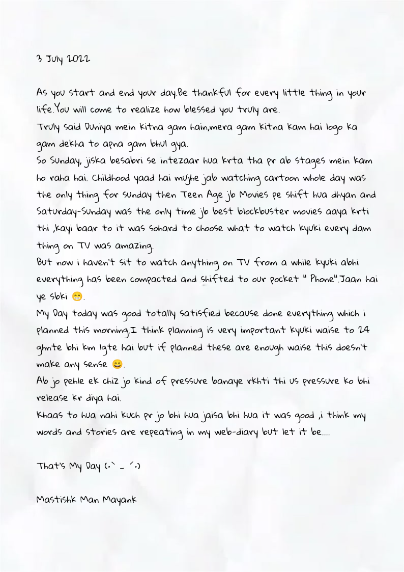 Diary Mayank