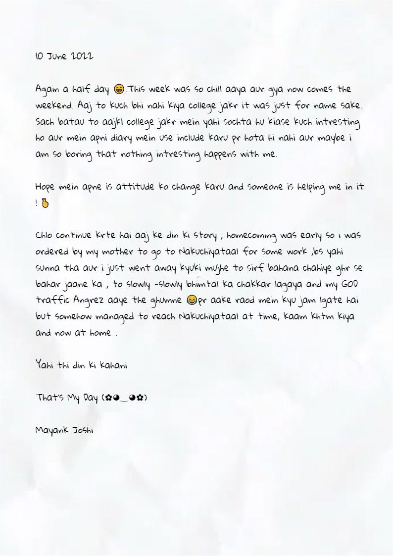 Diary Mayank
