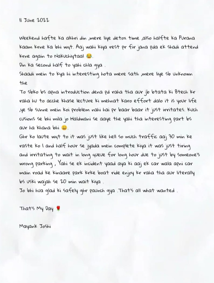 Diary Mayank