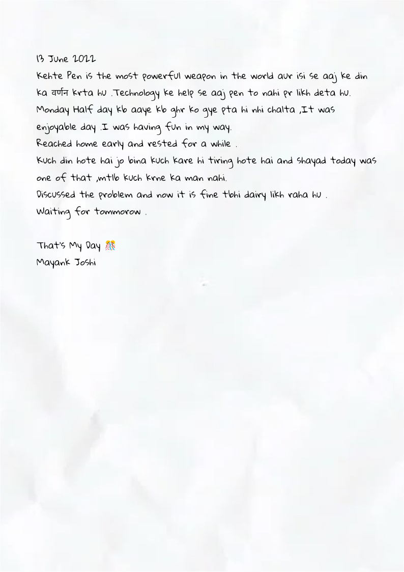 Diary Mayank