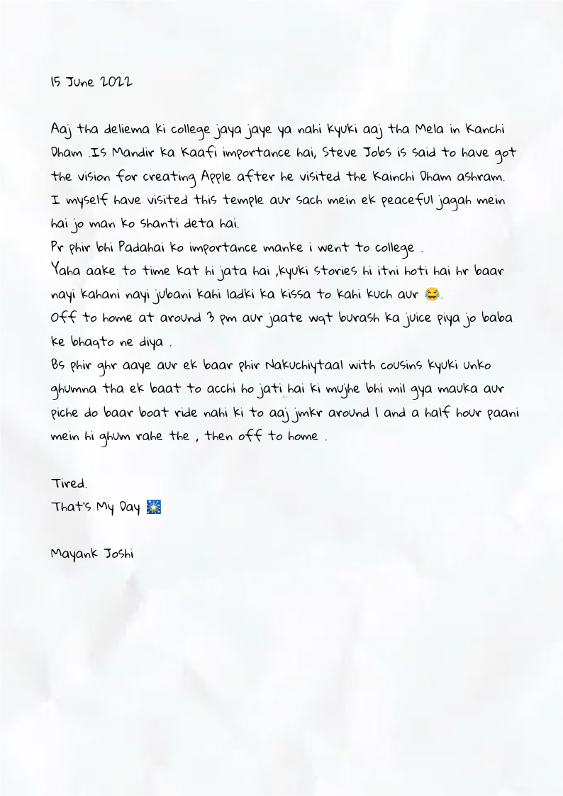 Diary Mayank