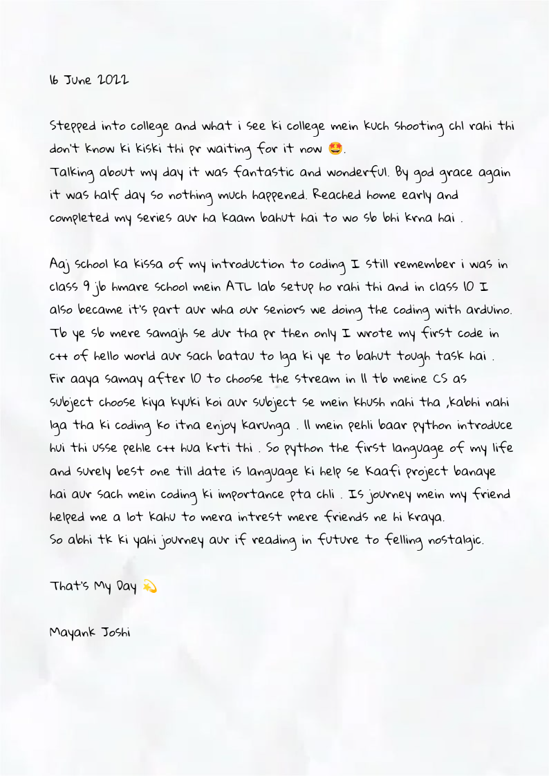 Diary Mayank