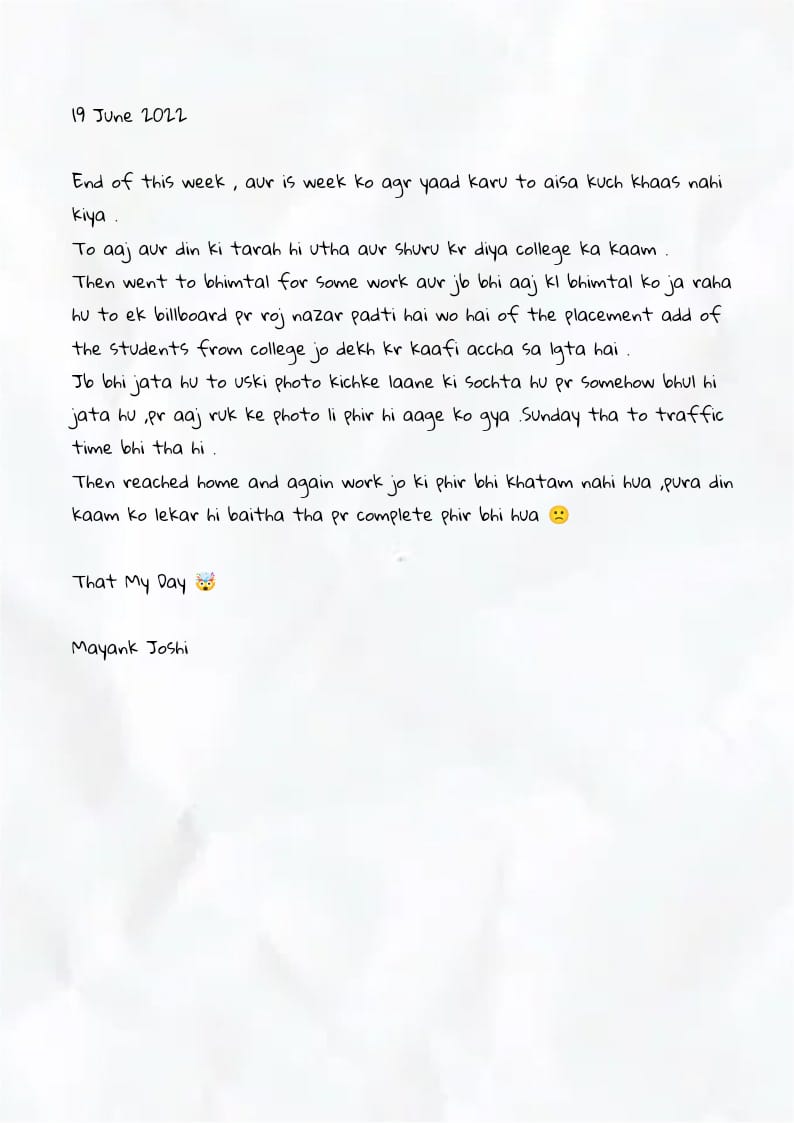 Diary Mayank