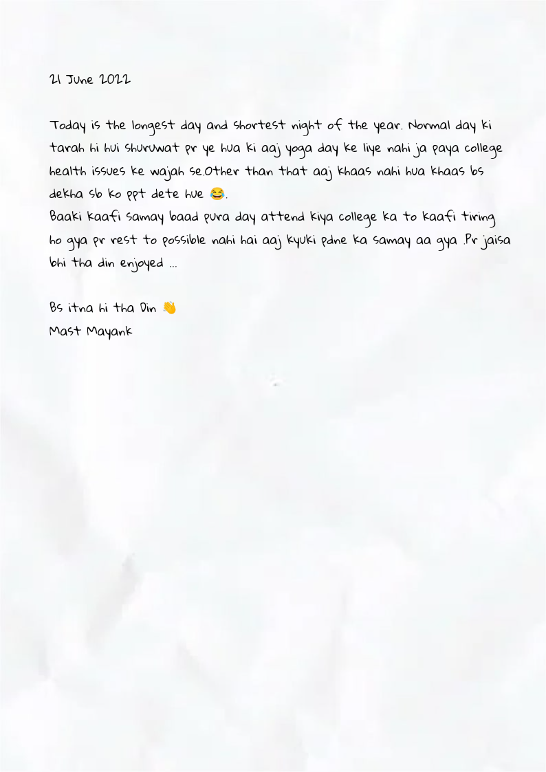 Diary Mayank