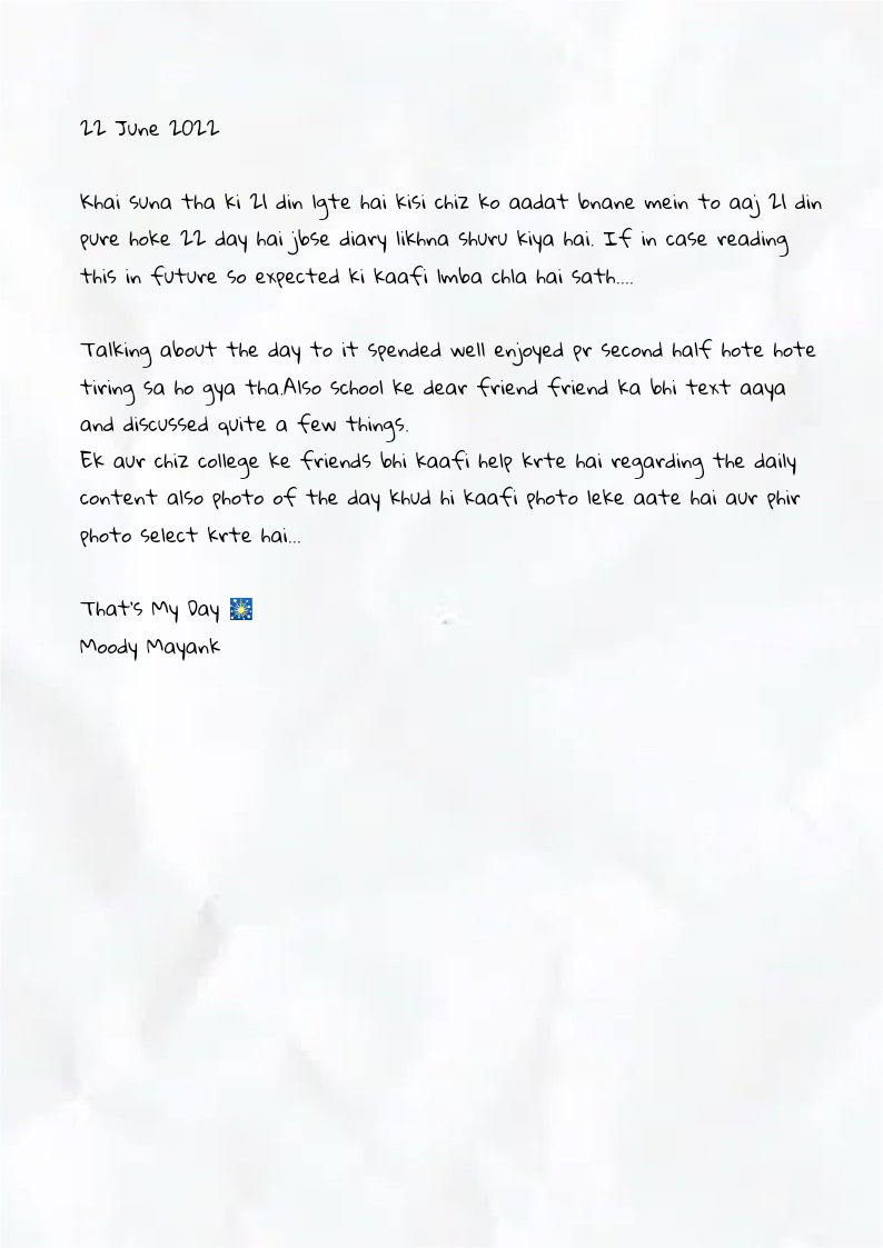 Diary Mayank