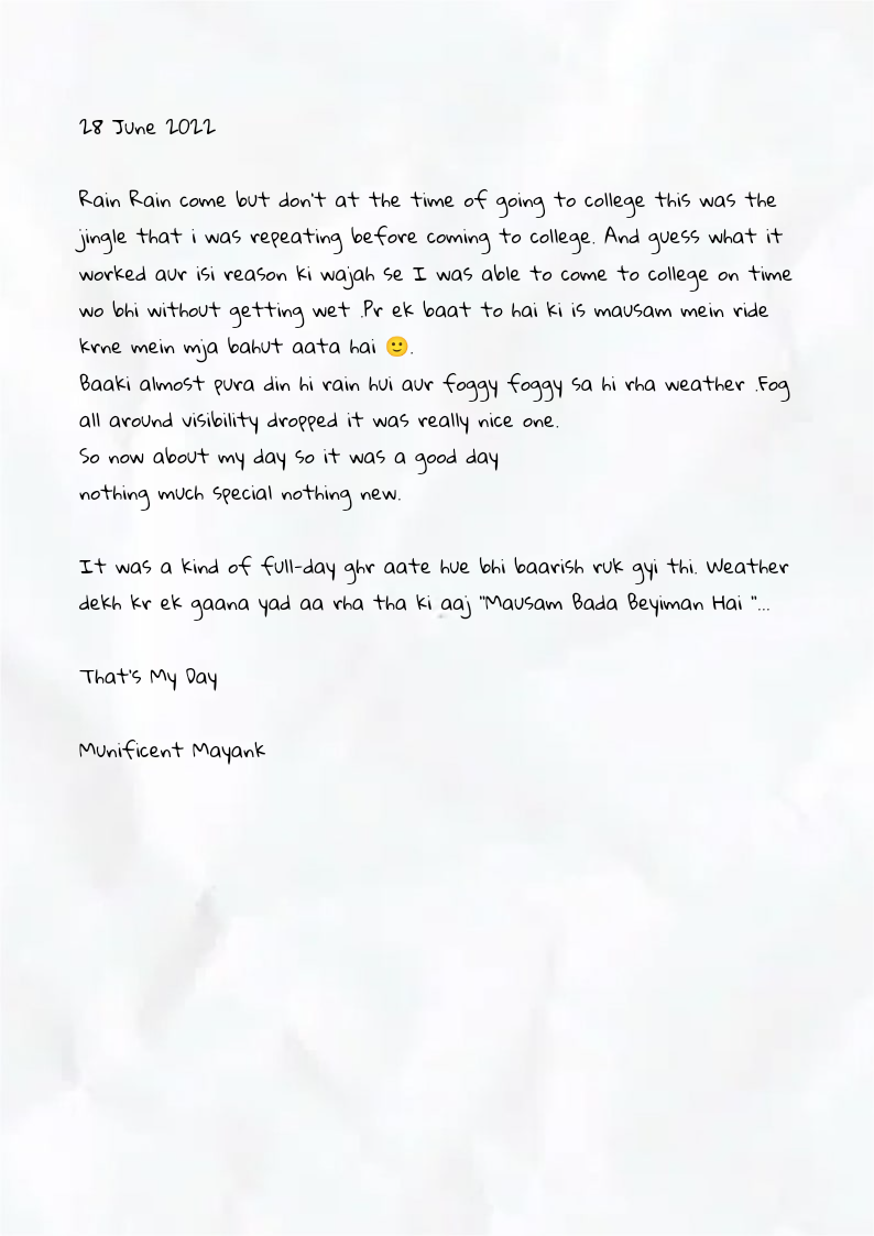 Diary Mayank
