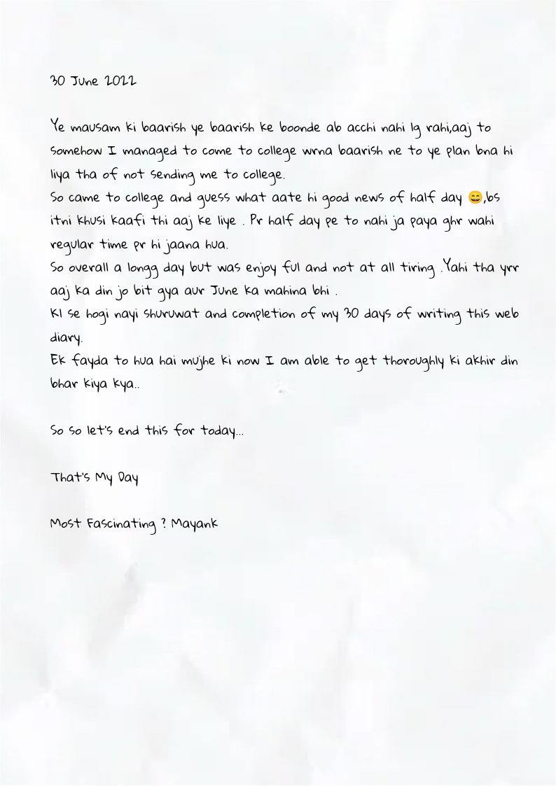 Diary Mayank