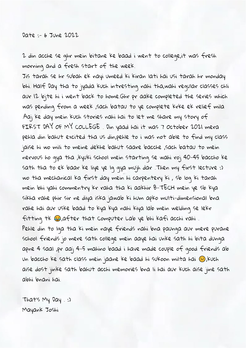 Diary Mayank