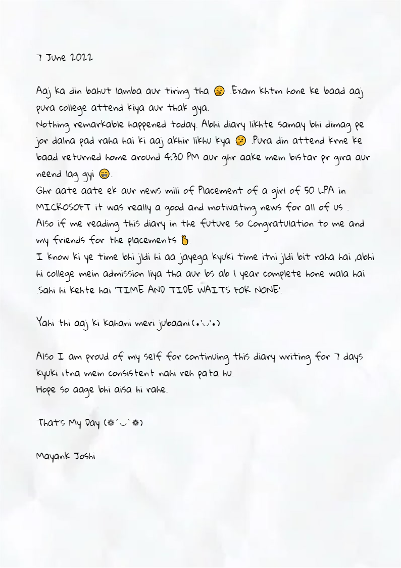 Diary Mayank